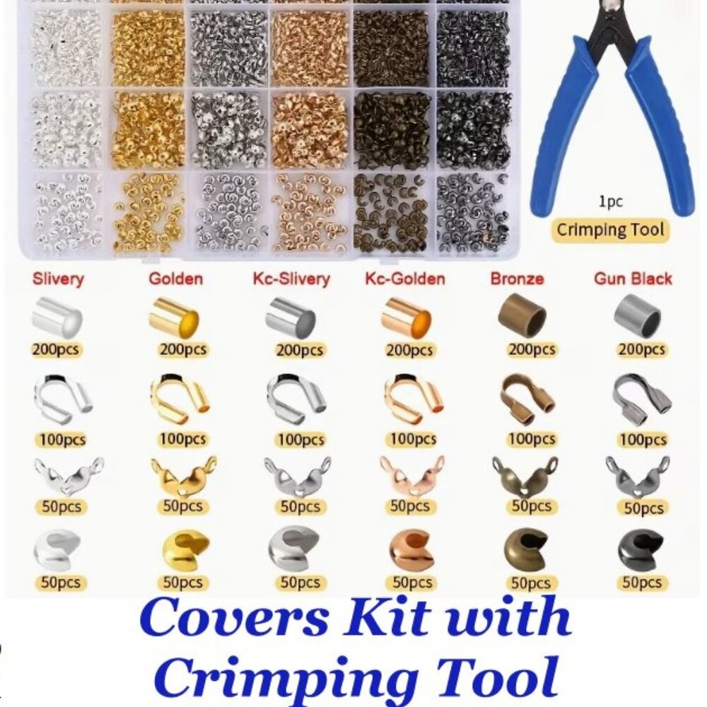 Covers Kit with Crimping Tool - Copper Bead Caps, Capsule Covers